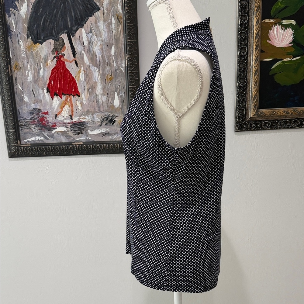 Ann Taylor Blue and White Dotted Blouse - Picture 2 of 4